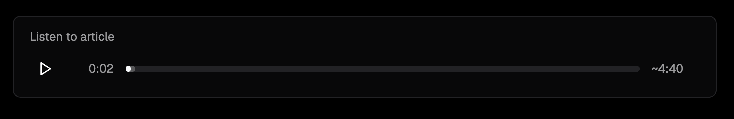 The Listen to article player inside Read Mode
